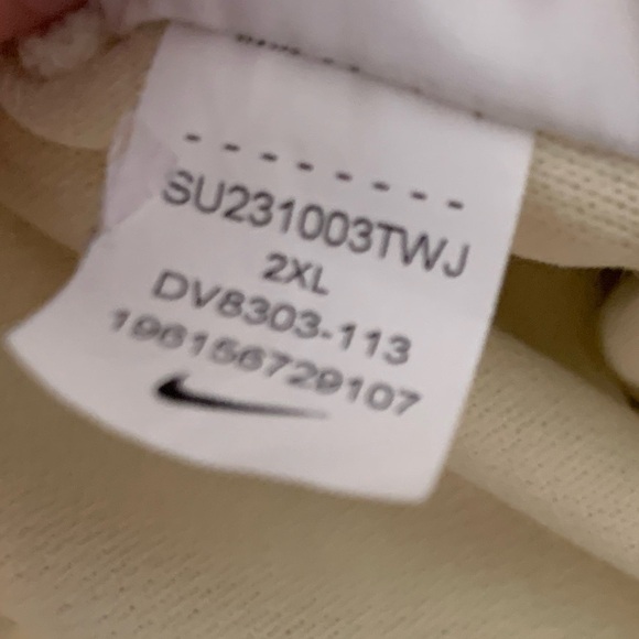 Nike Athletic Shorts Womens 2XL Cream High Waist Thick Band Soft Knit Sportswear - Picture 7 of 7